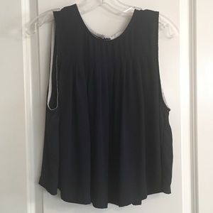 Sleeveless Navy Blouse